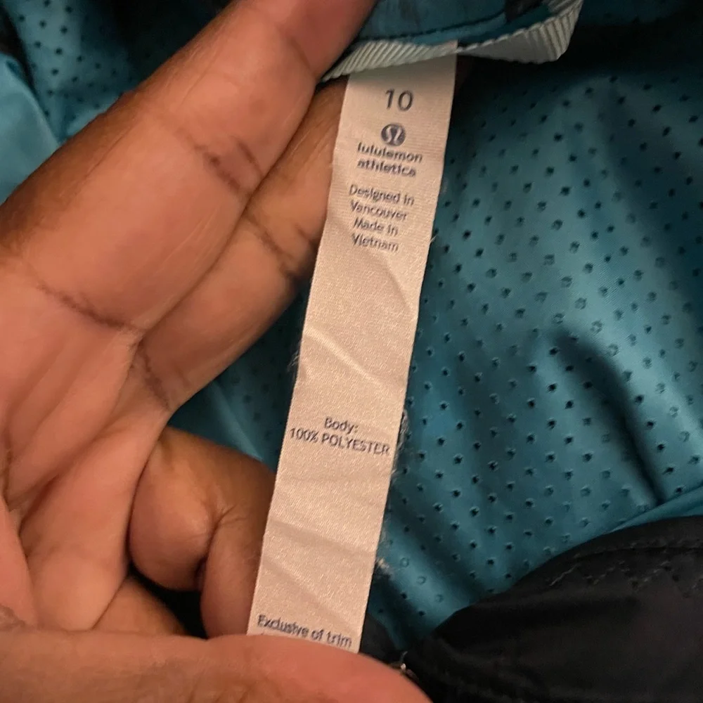 Lululemon Pack-It Vest Back Spin Stroke Peacock Blue Black  Size 10 W4H46S